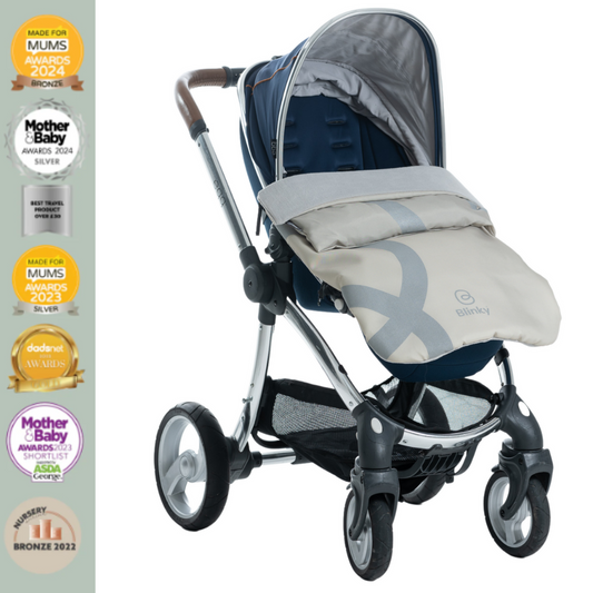 BlinkyWarm - Universal All Season Buggy Rain Cover / Sunshade UV50+ / Footmuff - Milk White