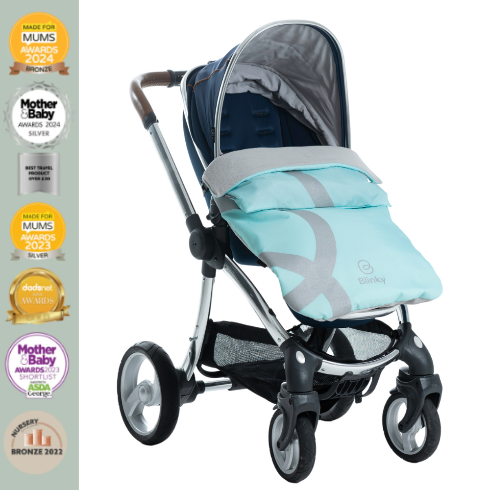 BlinkyWarm - Universal All Season Buggy Rain Cover / Sunshade UV50+/ Footmuff - Seafoam Blue