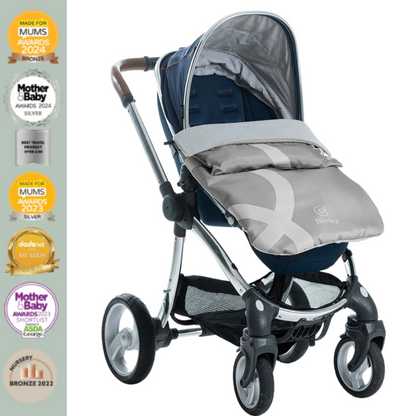 BlinkyWarm - Universal All Season Buggy Rain Cover / Sunshade UV50+ / Footmuff - Silver
