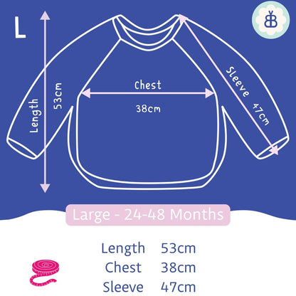 Long Sleeved Baby Bib - Cherry Stripe