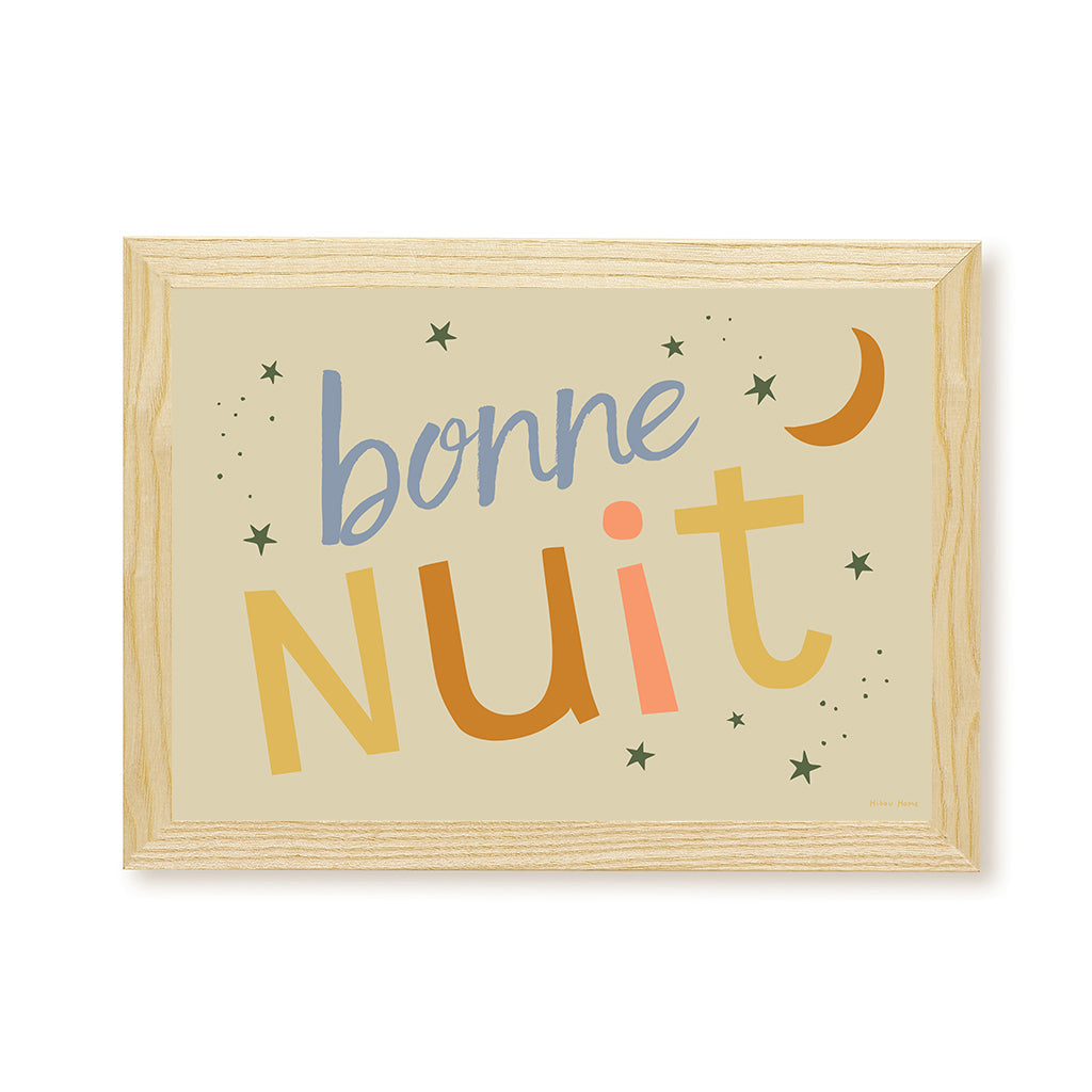 Hibou Design Bonne Nuit Art Print - Sand