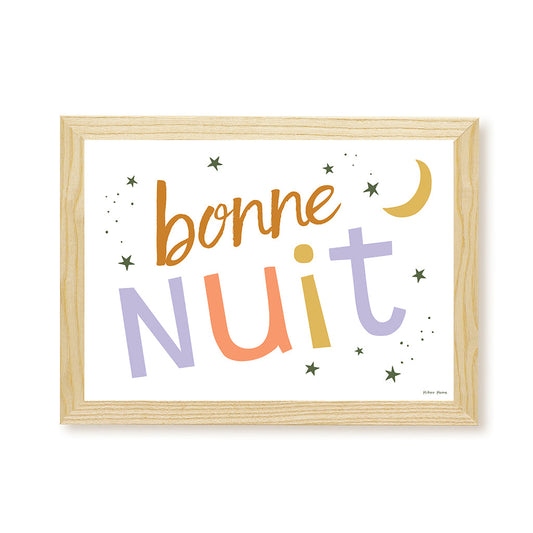 Hibou Design Bonne Nuit Art Print - Confetti White