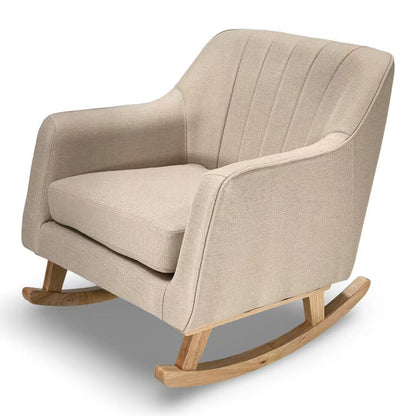 Bristam Nursing Chair - Natural & Oak With Stool