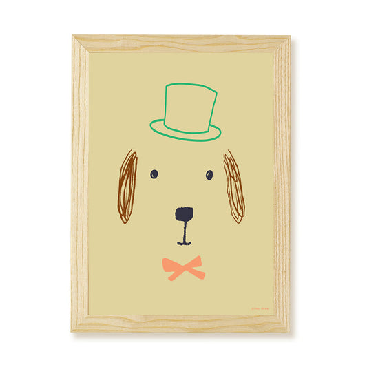 Hibou Design Bruno Dog Art Print - Hay