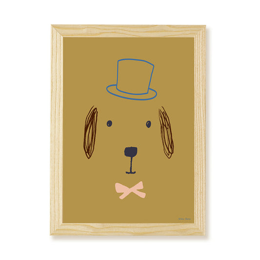 Hibou Design Bruno Dog Art Print - Olive
