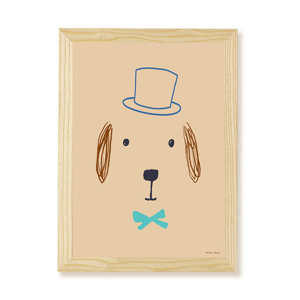 Hibou Design Bruno Dog Art Print - Plaster Pink