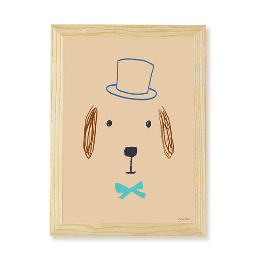 Hibou Design Bruno Dog Art Print - Plaster Pink