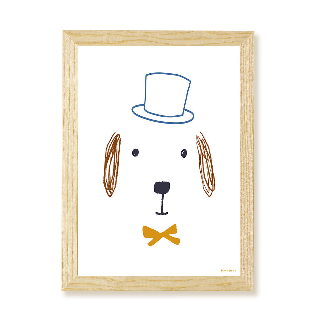 Hibou Design Bruno Dog Art Print - White