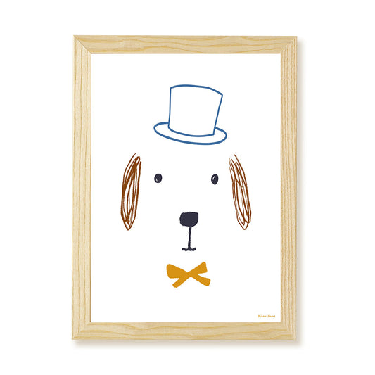 Hibou Design Bruno Dog Art Print - White