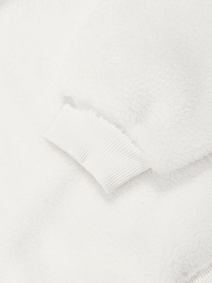 Calvin Klein Girls Sherpa Fleece Half Zip Sweatshirt in Ivory