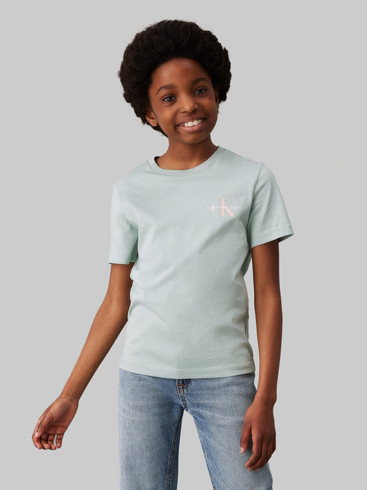 Calvin Klein Kids Chest Monogram T-Shirt in Green