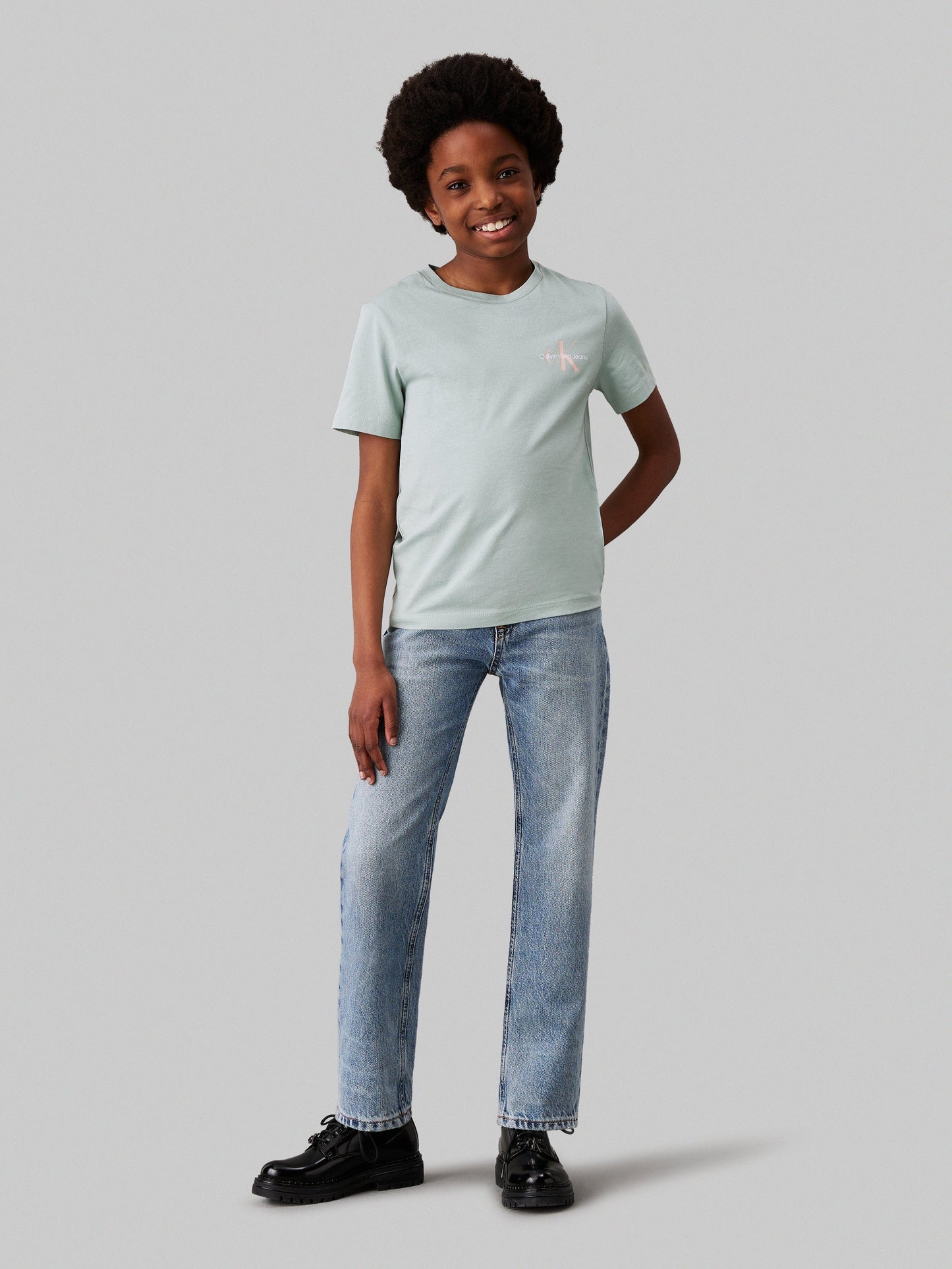 Calvin Klein Kids Chest Monogram T-Shirt in Green