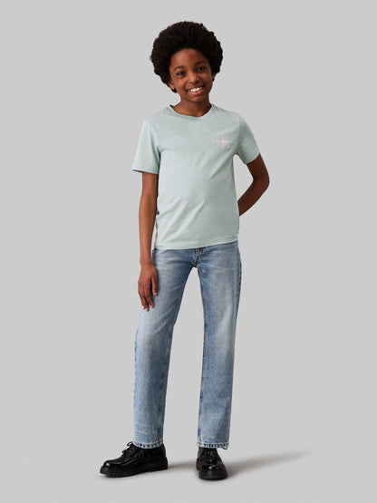 Calvin Klein Kids Chest Monogram T-Shirt in Green