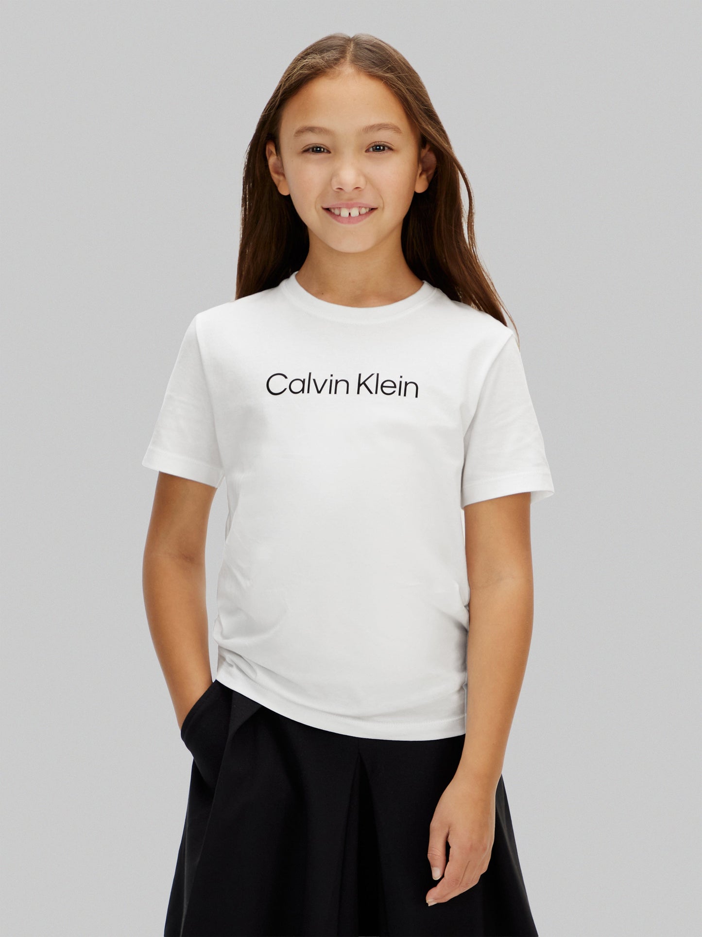 Calvin Klein Kids Logo T-Shirt in White