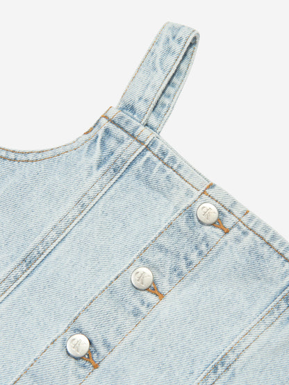 Calvin Klein Girls Strap Denim Top in Blue