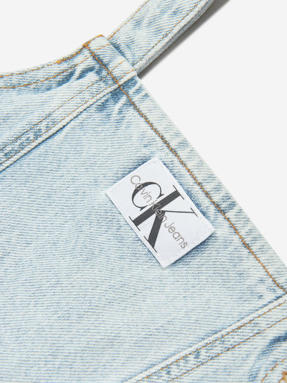 Calvin Klein Girls Strap Denim Top in Blue