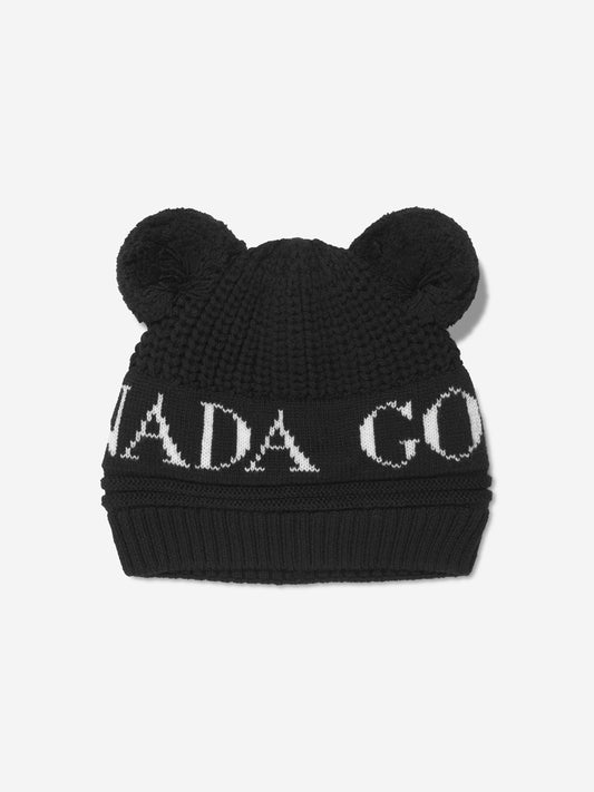 Canada Goose Baby Double Pom Pom Hat in Black