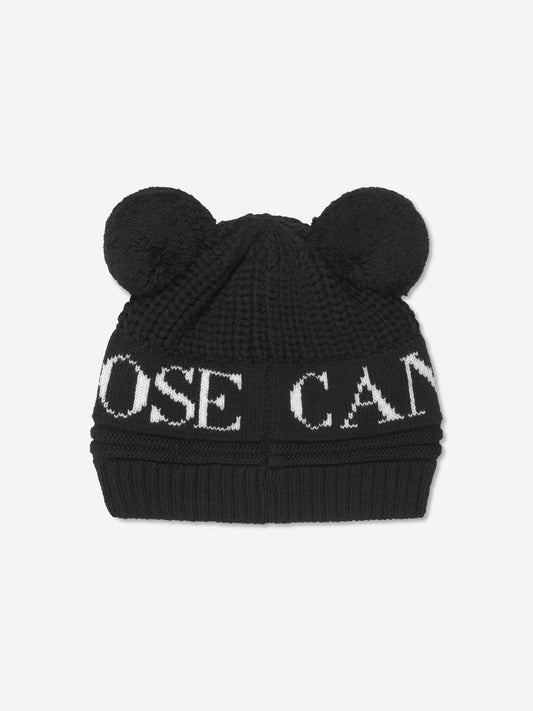 Canada Goose Baby Double Pom Pom Hat in Black