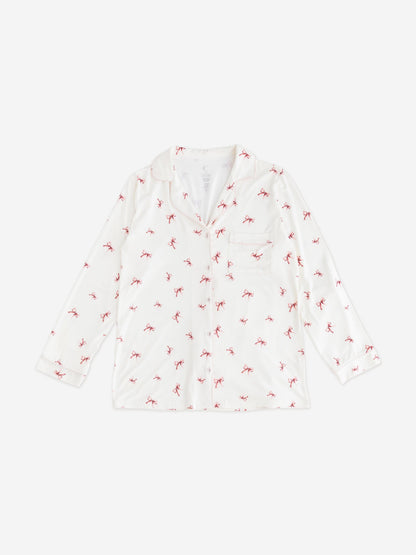 Cozy Crew Club Adult COZY Rosy Ribbon Pyjamas in Ivory