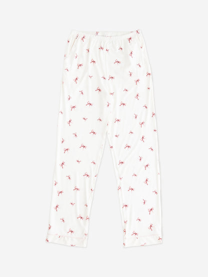 Cozy Crew Club Adult COZY Rosy Ribbon Pyjamas in Ivory