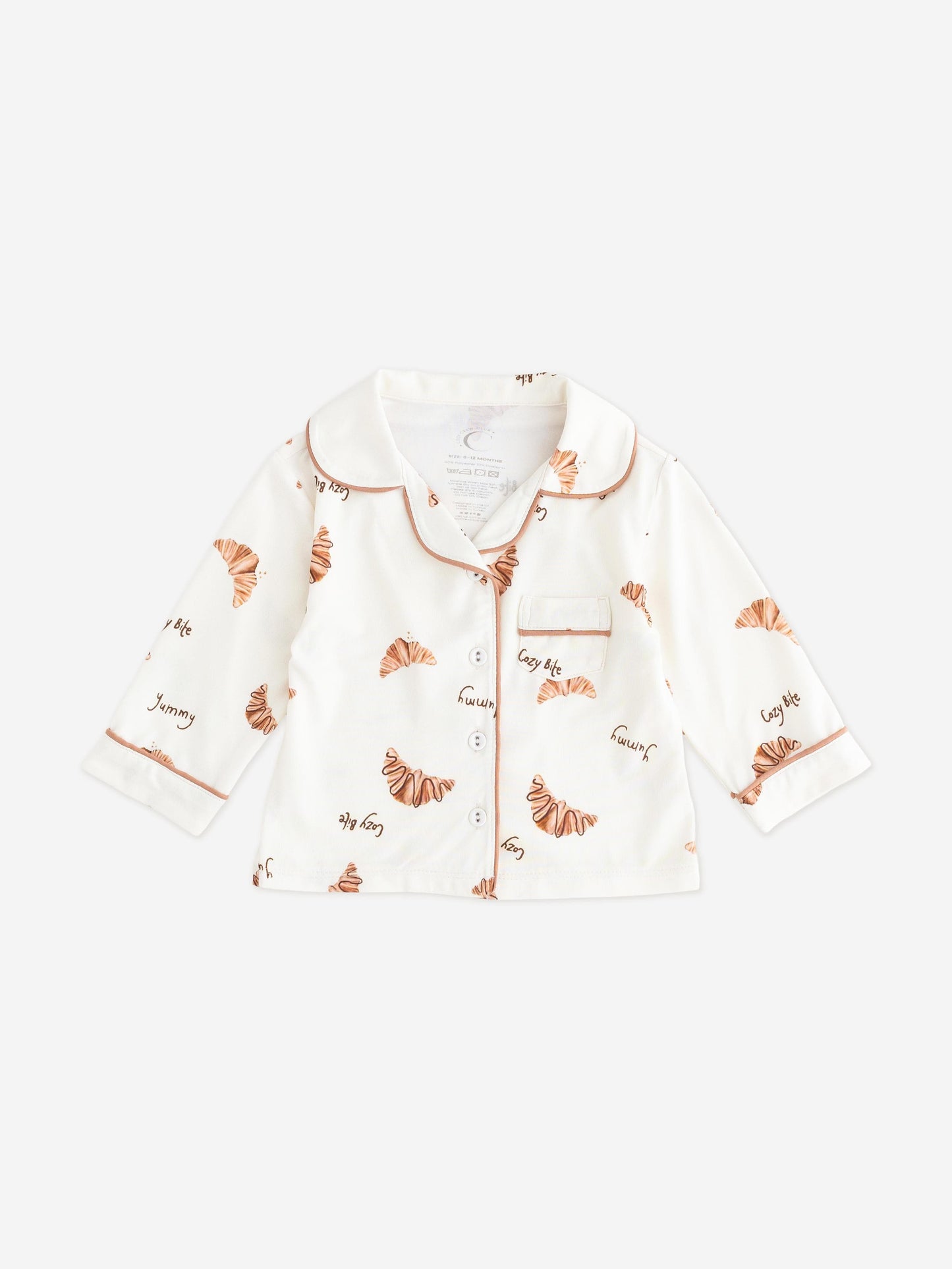 Cozy Crew Club Kids Mini COZY Croissant Club Pyjamas in Ivory