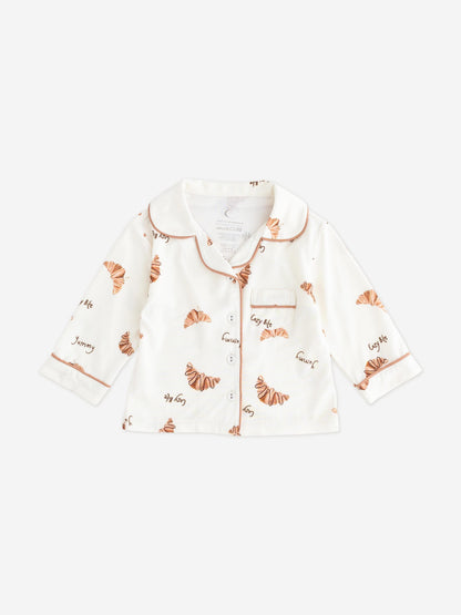 Cozy Crew Club Kids Mini COZY Croissant Club Pyjamas in Ivory