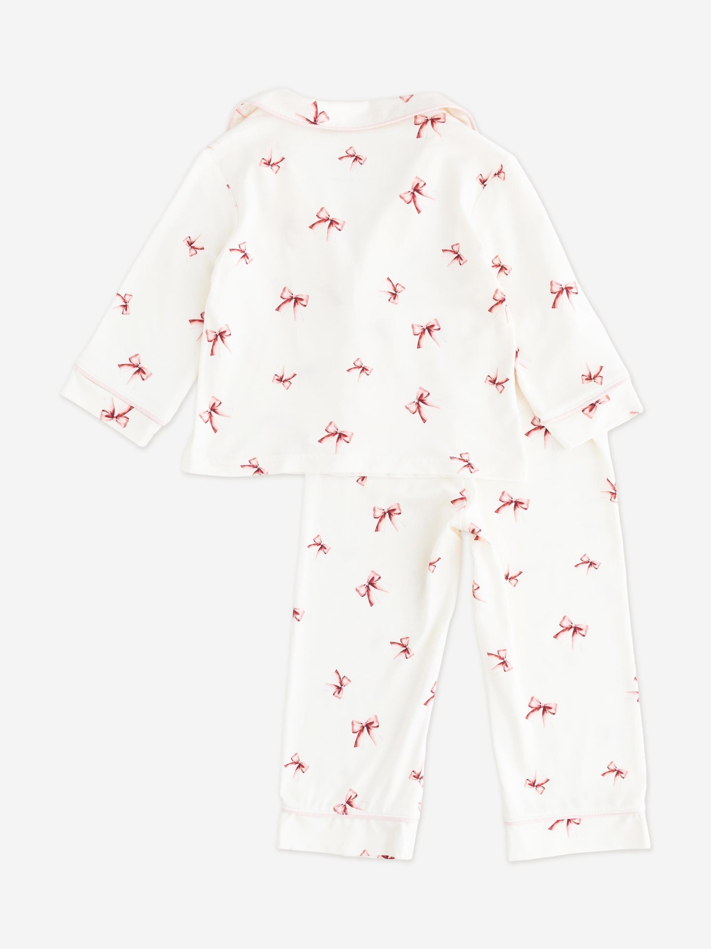 Cozy Crew Club Girls Mini COZY Rosy Ribbon Pyjamas in Ivory