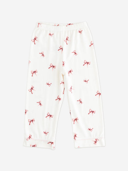 Cozy Crew Club Girls Mini COZY Rosy Ribbon Pyjamas in Ivory