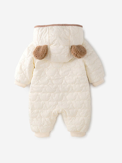 Cozy Crew Club Baby The Friendly Bear Puffy Suit in Ivory