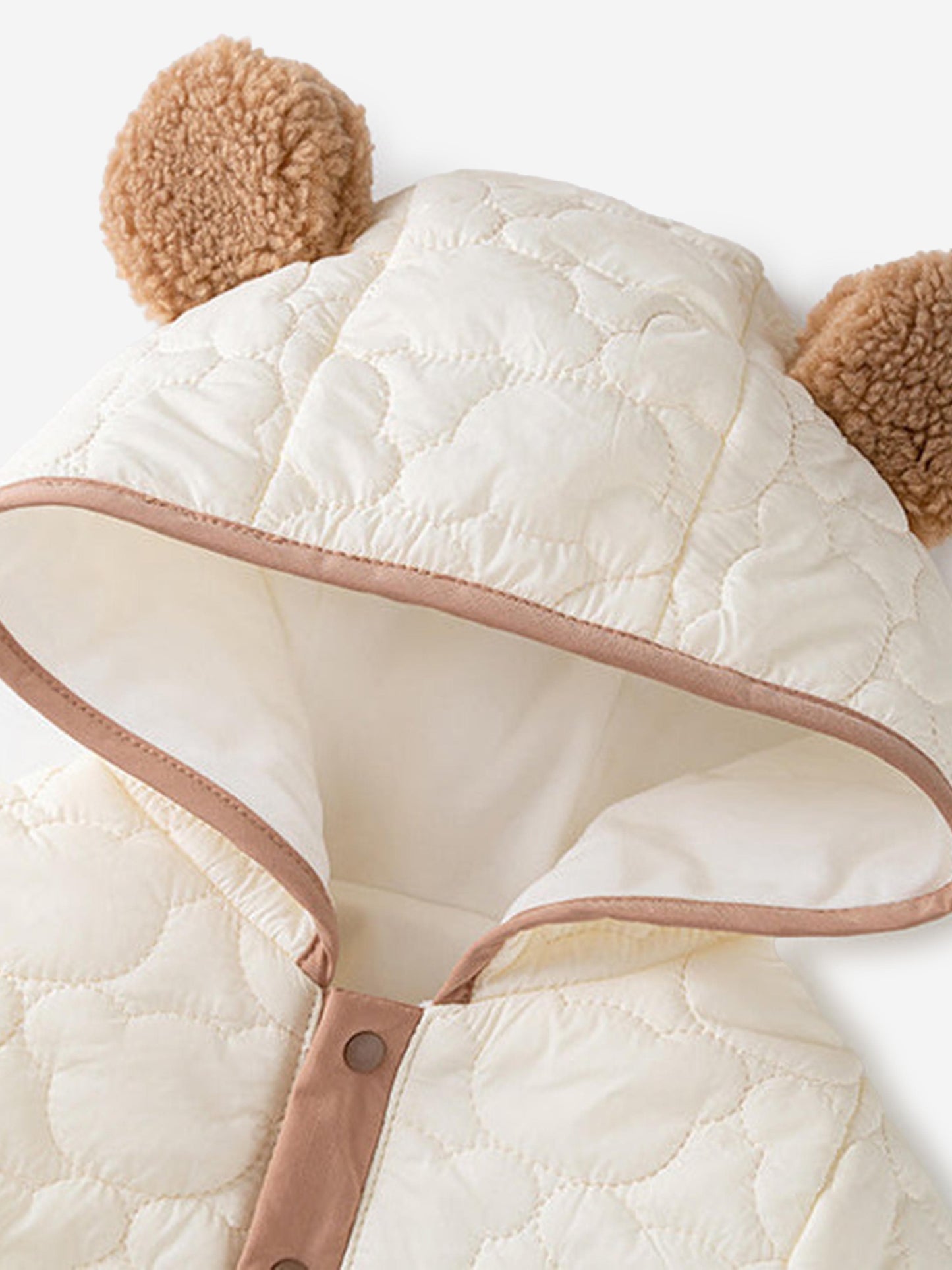 Cozy Crew Club Baby The Friendly Bear Puffy Suit in Ivory