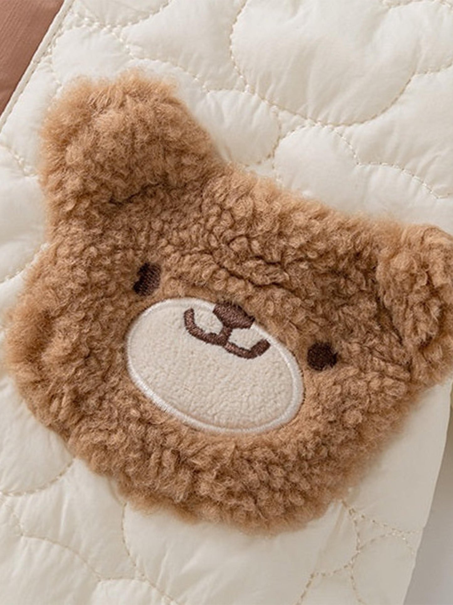 Cozy Crew Club Baby The Friendly Bear Puffy Suit in Ivory