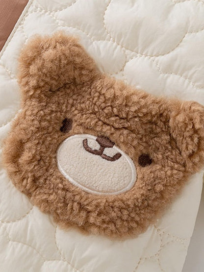 Cozy Crew Club Baby The Friendly Bear Puffy Suit in Ivory