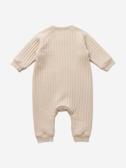 Cozy Crew Club Baby The Teddy Bear Boucle Wrap Baby Grow Romper in Beige