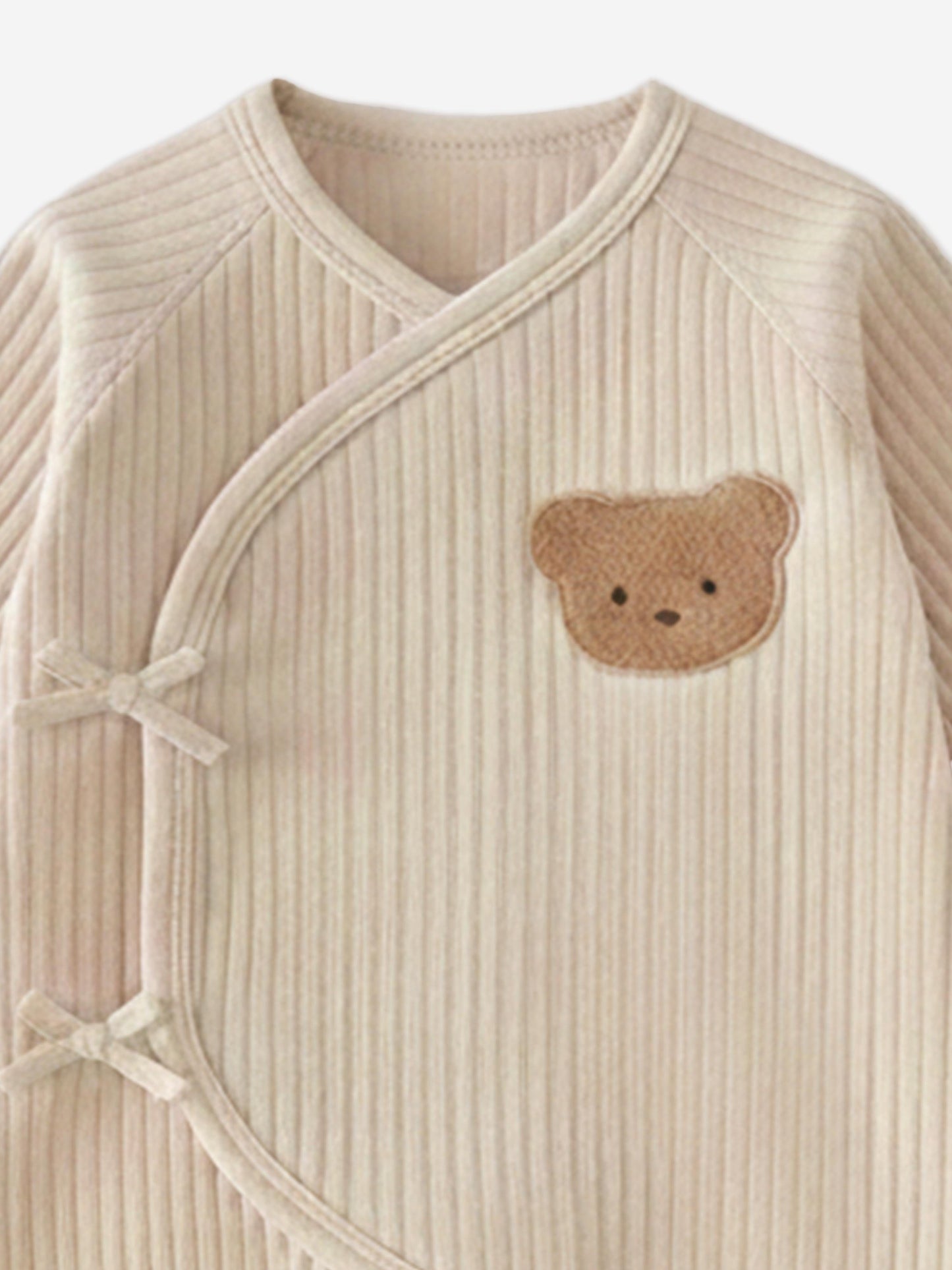 Cozy Crew Club Baby The Teddy Bear Boucle Wrap Baby Grow Romper in Beige