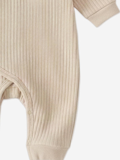 Cozy Crew Club Baby The Teddy Bear Boucle Wrap Baby Grow Romper in Beige
