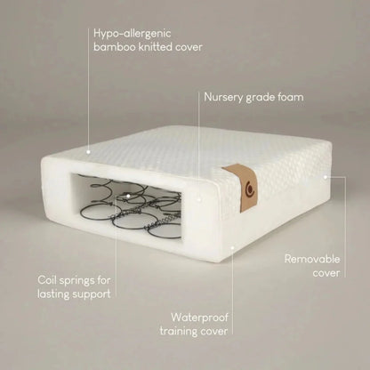 CuddleCo Harmony Hypo-Allergenic Bamboo Sprung Cot Bed Mattress 140 x 70cm