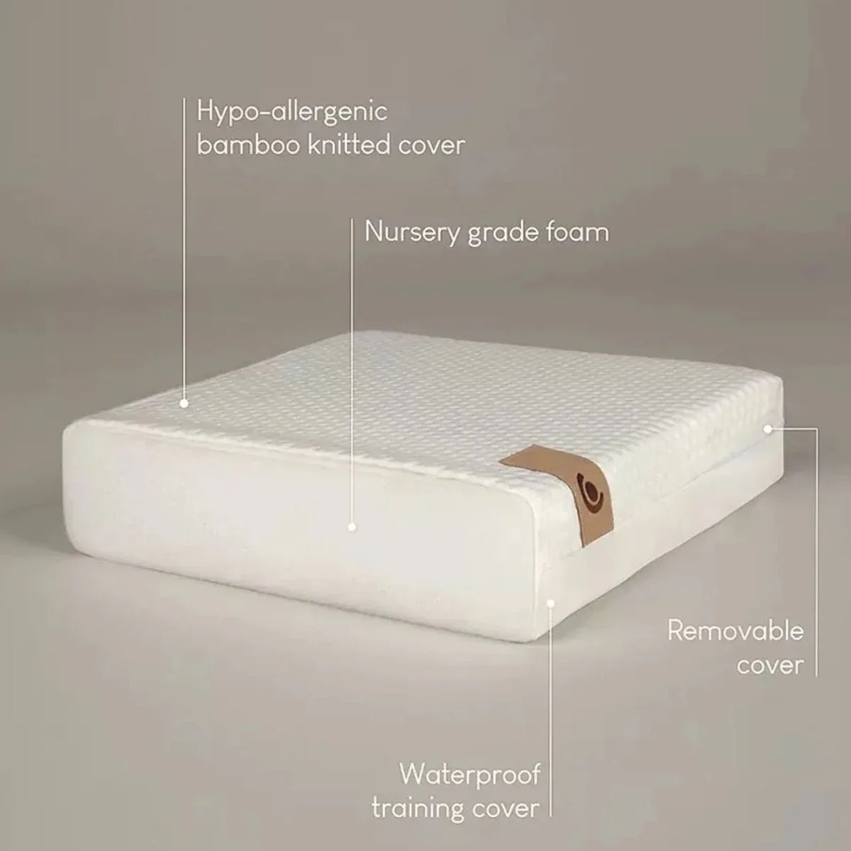 CuddleCo Lullaby Hypo-Allergenic Bamboo Foam Cot Bed Mattress 140 x 70cm