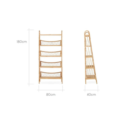 CuddleCo Aria 5 Tier Shelving Unit - Rattan