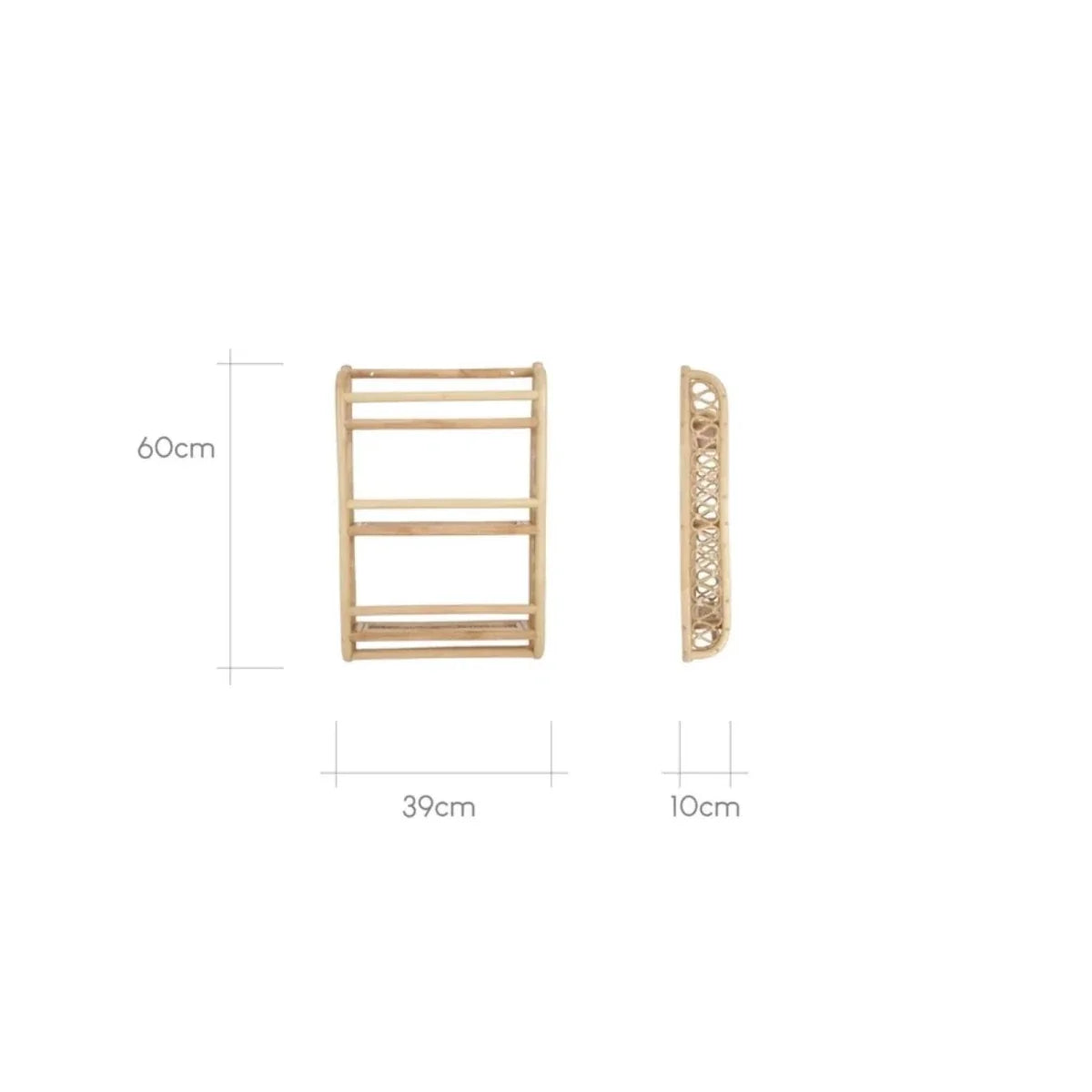 CuddleCo Aria Wave Bookshelf - Rattan
