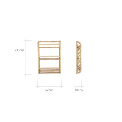 CuddleCo Aria Wave Bookshelf - Rattan