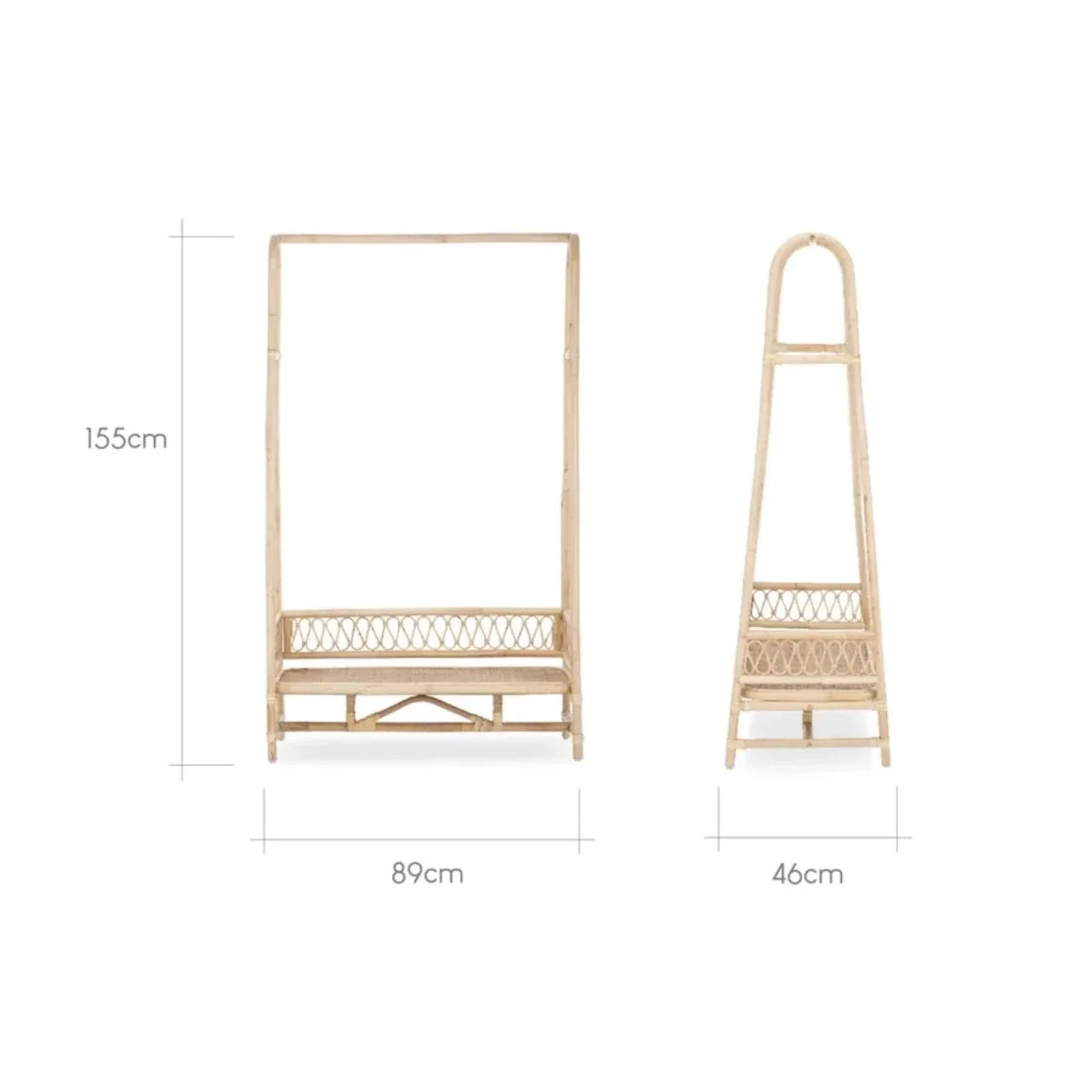 CuddleCo Aria Children's Clothes Rail - Rattan