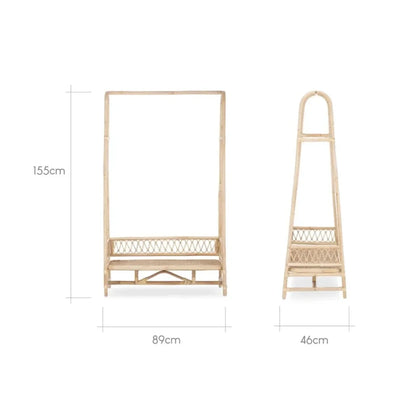 CuddleCo Aria Children's Clothes Rail - Rattan