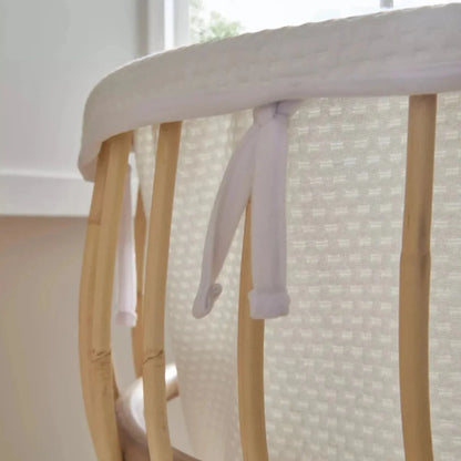 CuddleCo Aria Rattan Crib - Natural
