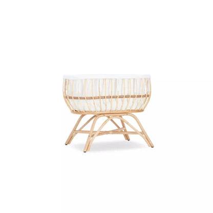 CuddleCo Aria Rattan Crib - Natural