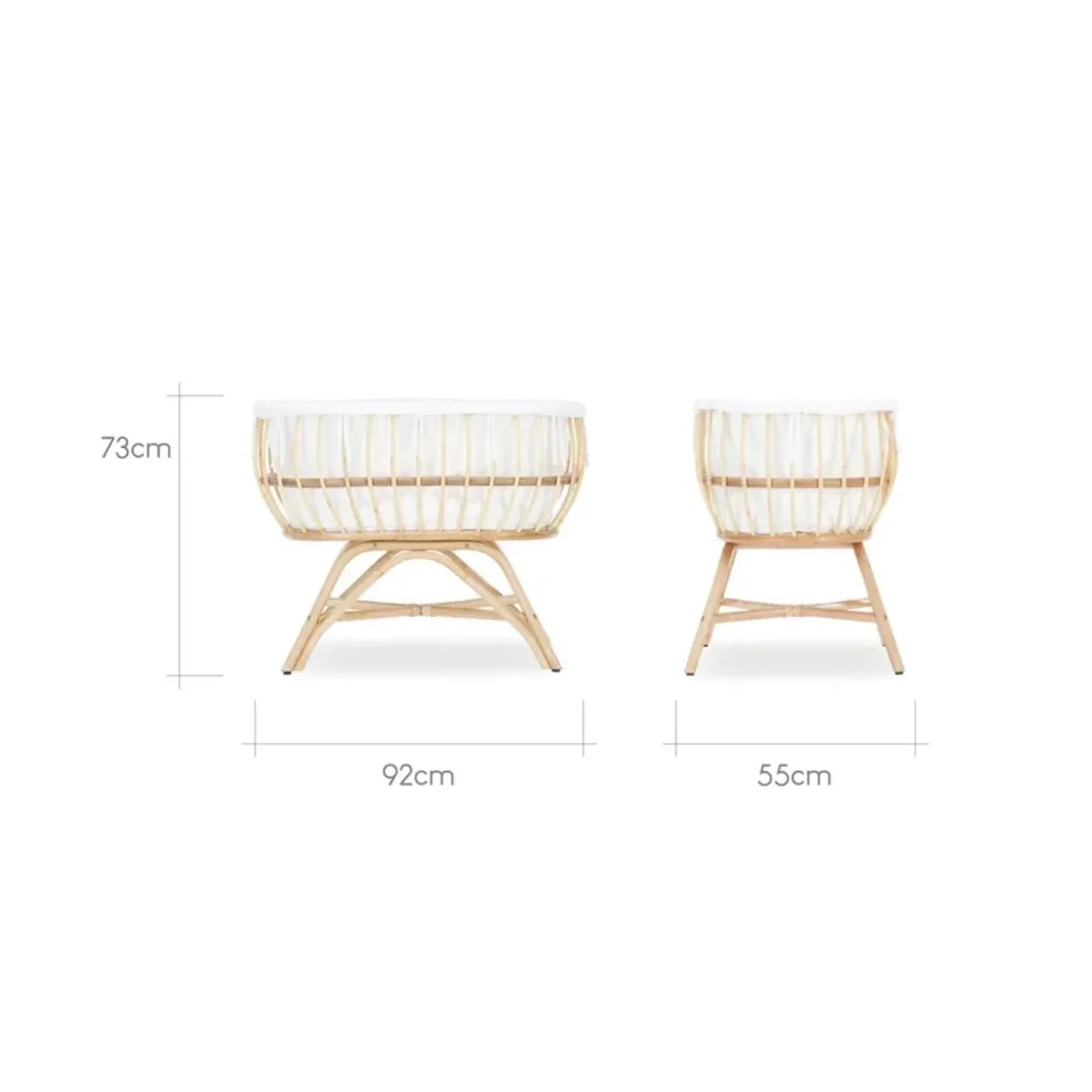 CuddleCo Aria Rattan Crib - Natural