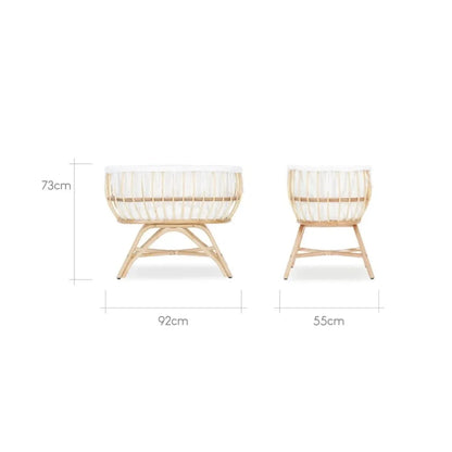 CuddleCo Aria Rattan Crib - Natural