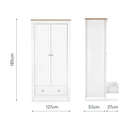 CuddleCo Burford Wardrobe - White/Oak