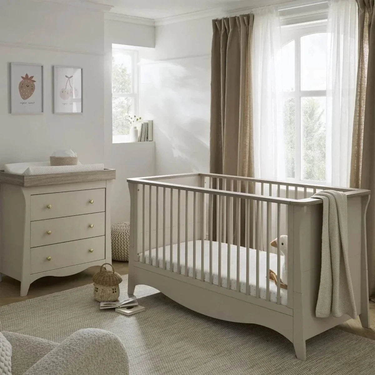 CuddleCo Clara 2 Piece Nursery Furniture Set - Cashmere & Ash