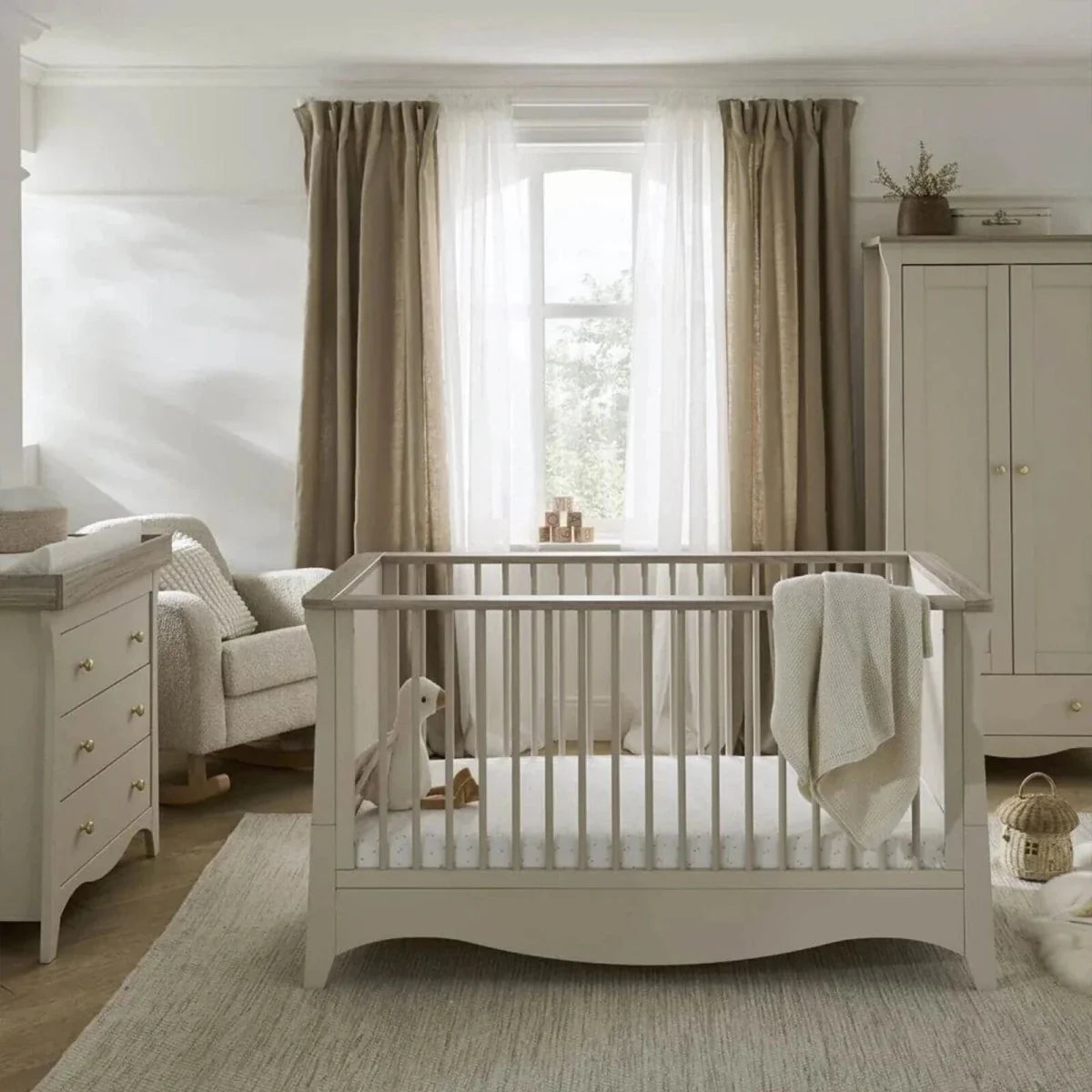 CuddleCo Clara 2 Piece Nursery Furniture Set - Cashmere & Ash