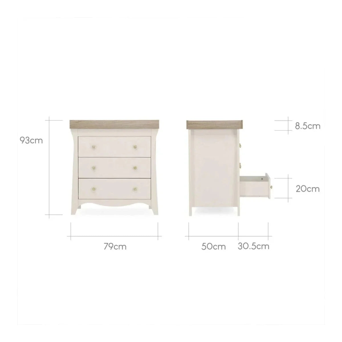 CuddleCo Clara Dresser Changer - Cashmere & Ash
